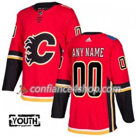 Adidas Maillot de Hockey Calgary Flames Personnaliser 2017-2018 Rouge Authentic - Enfant
